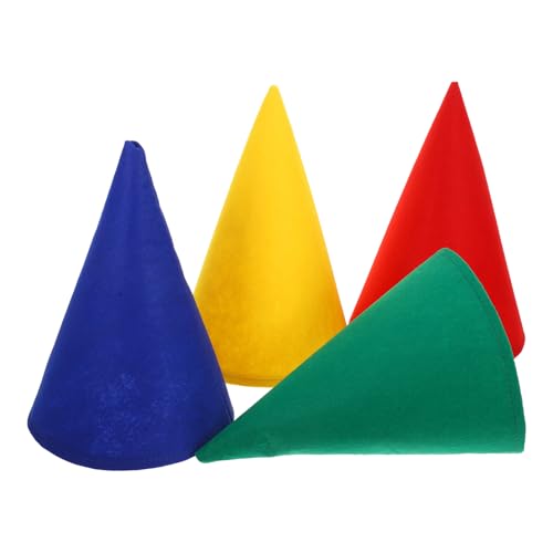 DOITOOL 4 Stück Filzkegel-Wichtelmützen Lustige Party-Cosplay-Mützen Weicher Weihnachtswichtel Halloween-Zwergenkostüm-Requisite Verschiedene Farben DOITOOL 4 Stück Filzkegel-Wichtelmützen Lustige Party-Cosplay-Mützen Weicher Weihnachtswichtel Halloween-Zwergenkostüm-Requisite Verschiedene Farben von DOITOOL