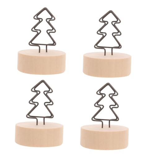 DOITOOL 4 Stück Holz Memo-clip mit Weihnachtsbaum Design Kreative Tischkartenhalter und Fotoklammern für Party Büro Hochzeit Leicht Wiederverwendbar Stabile Notizhalter für Tischdekoration von DOITOOL