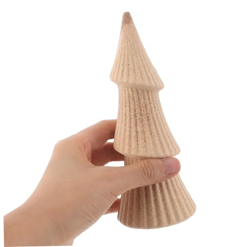 DOITOOL 4 Stück Kleine Rohe Holz-weihnachtsbäume Unbemalte Dekorationen Diy-bastelornamente für Festliche Tischdeko Vielseitige Weihnachtsbaum-figurine für Heim Bürogestaltung von DOITOOL