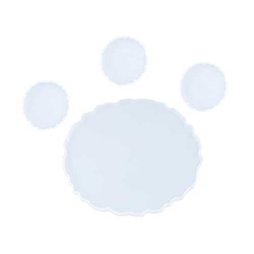 DOITOOL 4 Stück Kristall-Epoxy-Form groß Handwerk Untersetzerform Epoxid-Tischform Schalenform epoxidharz Silikonguss-Epoxy-Form Form für Serviertabletts Kieselgel Weiß von DOITOOL