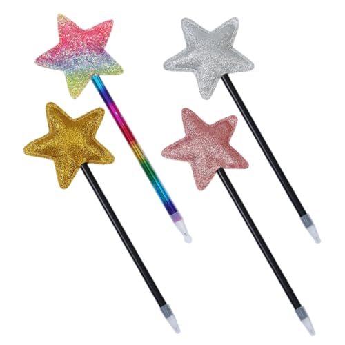 DOITOOL 4 Stück Kugelschreiber mit Fünfzackigem Stern Bunte Gelstifte für Erwachsene Bürobedarf für Schule Hochzeit Weihnachten Langlebige Schreibgeräte von DOITOOL