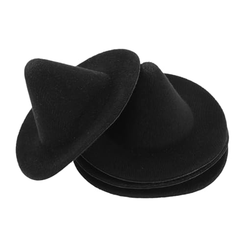 DOITOOL 4 Stück Mini Hexenhüte Schwarz für DIY Halloween Dekorationen Puppenhaus Zubehör Partydeko Kleine Zauberer Hüte Kreative Langlebige Halloween Bastelartikel von DOITOOL