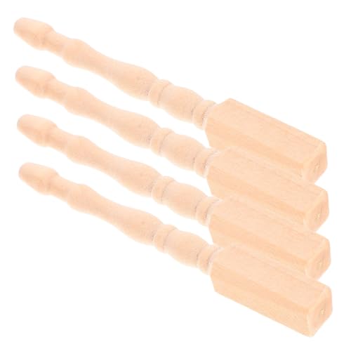 DOITOOL 4 Stück Mini Tischbeine Miniatur Möbelteile Miniatur Hauszubehör Miniatur Puppenhaus Möbelbeschläge Mini Möbelfüße Mini Möbelstützbeine Beige Birke von DOITOOL