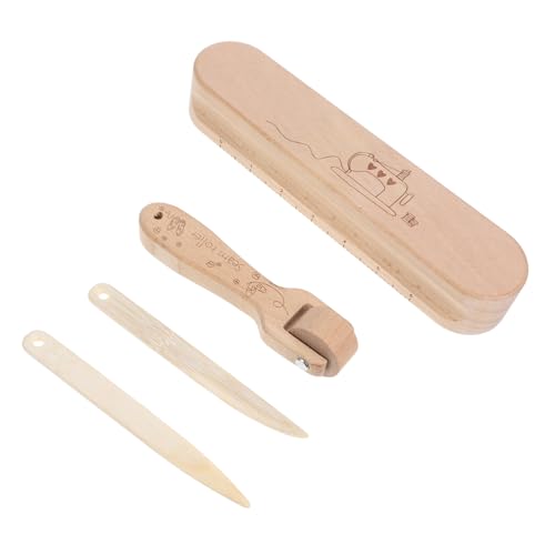 DOITOOL 4 Stück Nahtroller zum Nähen Und Klöppel drücken Buche Klapper für quilter klöppel Klöppel-Nähwerkzeug Schneiderklöppel zum Quilten Nahtroller zum Quilten Holz Beige von DOITOOL