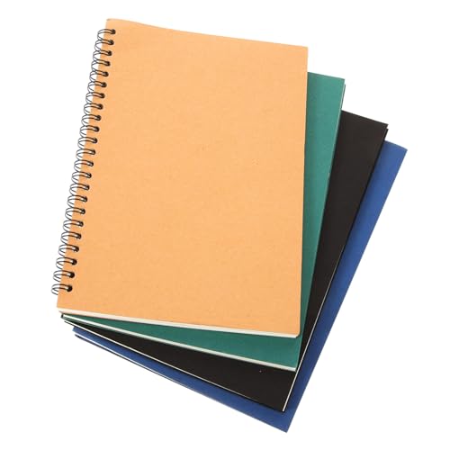 DOITOOL 4 Stück Notizbuch aus Kraftpapier im Spiralnotizblock für Schule Büro und Reisen Praktische Planer mit Farben Leicht und Handlich für Notizen und To Do Listen von DOITOOL