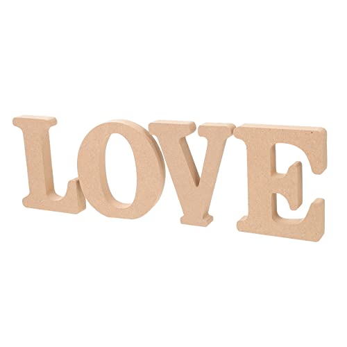 DOITOOL 4 Stück Ornamente des englischen Alphabets handwerkliches Schreibtischdekore für den Haushalt Dekorationen Party dekoratives Basteldekor Regaldekor Holz von DOITOOL