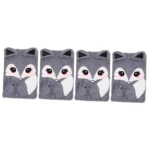DOITOOL 4 Stück Plüsch Notizbuch mit Niedlichem Grauem Fuchs Flauschiges Tagebuch für Teenager Mädchen Multifunktionales Schreibheft für Schule Büro und Alltag Tragbares Journal mit DOITOOL 4 Stück Plüsch Notizbuch mit Niedlichem Grauem Fuchs Flauschiges Tagebuch für Teenager Mädchen Multifunktionales Schreibheft für Schule Büro und Alltag Tragbares Journal mit von DOITOOL