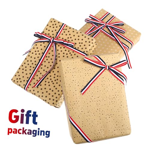 DOITOOL 4 Stück Polyester Streifenband Breit Rot Weiß Blau Geschenkband Basteln Verpackung Hochzeit Dekoration Langlebig Umweltfreundlich Vielseitig Zuschneidbar von DOITOOL