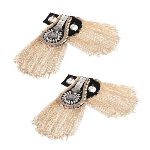 DOITOOL 4 Stück Punk Schulterklappen mit Quasten und Nieten Retro Blazer Epauletten für Kostüme Vielseitige Schulteraccessoires mit Fransen Einfache Anbringung Modischer Statement Look von DOITOOL