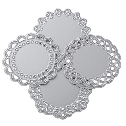 DOITOOL 4 Stück Spitze Sterben Gestanzt Schneiden Stanzformen Für Die Kartenherstellung Prägung Stanzformen Für Papierhandwerk Scrapbooking-stanzformen Silver Kohlenstoffstahl von DOITOOL