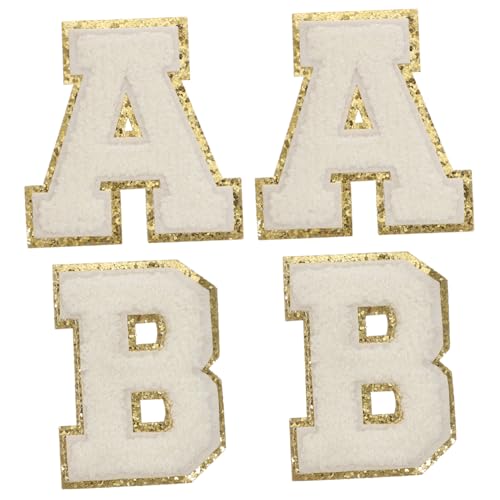 DOITOOL 4 Stück Teiliges Aufbügelbuchstaben Patches für Kleidung Multifunktionale Bestickte Flicken zur Reparatur und Dekoration von Taschen Schuhen und Jeans von DOITOOL