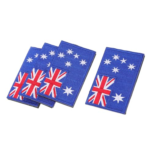 DOITOOL 4 Stück Teiliges Australien Flagge Aufnäher zum Aufbügeln und Annähen Bestickte Bügelflicken mit Haftverschluss Vielseitig für Rucksäcke Jacken Hüte Patriotisches Symbol DOITOOL 4 Stück Teiliges Australien Flagge Aufnäher zum Aufbügeln und Annähen Bestickte Bügelflicken mit Haftverschluss Vielseitig für Rucksäcke Jacken Hüte Patriotisches Symbol von DOITOOL