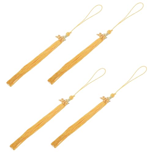 DOITOOL 4 Stück Teiliges Goldene Abschlusskappen Quasten aus Langlebige Abschlussfeier Dekoration für Bachelor Master Doktorhut Leicht und Praktisch für Fotos und Feiern von DOITOOL