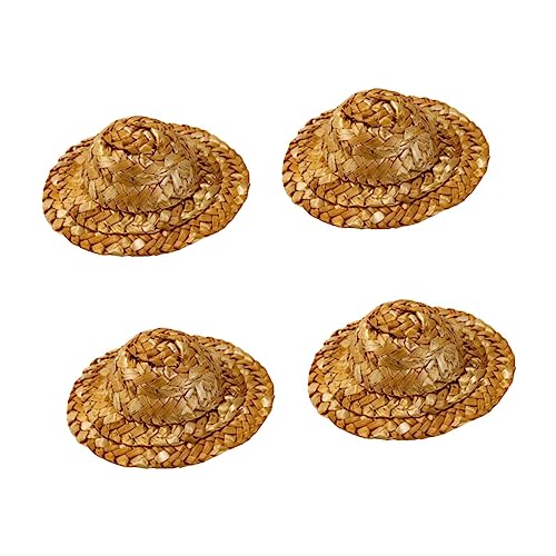DOITOOL 4 Stück Teiliges Handgefertigte Mini Strohhüte Dekorative Puppenhüte für DIY Basteln Langlebige Geruchsfreie Sonnenhut Accessoires für Puppen Kuchen und Festdekoration DOITOOL 4 Stück Teiliges Handgefertigte Mini Strohhüte Dekorative Puppenhüte für DIY Basteln Langlebige Geruchsfreie Sonnenhut Accessoires für Puppen Kuchen und Festdekoration von DOITOOL