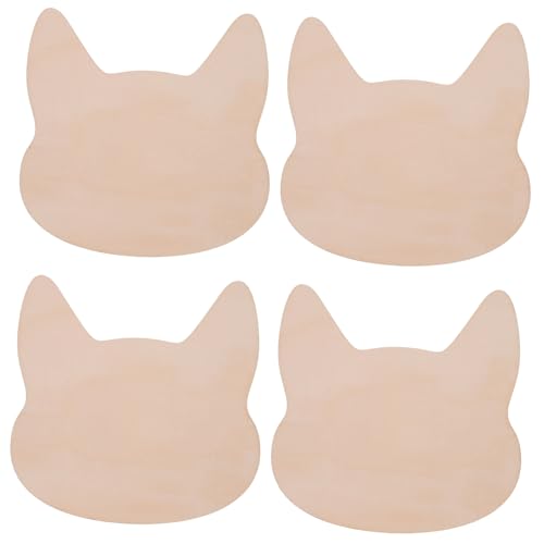 DOITOOL 4 Stück Teiliges Katzenkopf DIY Bastelholzscheiben Naturbelassene Glatte Holzstücke für Kreative Wanddekoration und Kinderhandwerk Langlebiges Bruchsicheres Material für DOITOOL 4 Stück Teiliges Katzenkopf DIY Bastelholzscheiben Naturbelassene Glatte Holzstücke für Kreative Wanddekoration und Kinderhandwerk Langlebiges Bruchsicheres Material für von DOITOOL