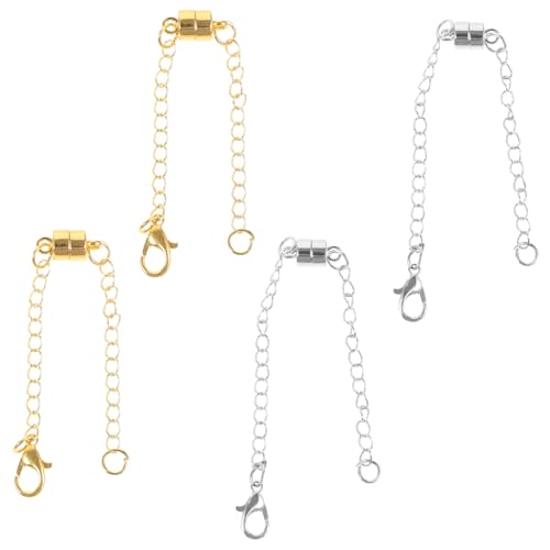 DOITOOL 4 Stück Teiliges Magnetverschluss Kettenverlängerungs für DIY Schmuck Robuste Kettenverlängerungen für Armbänder Langlebige und Stilvolle Accessoires von DOITOOL