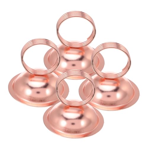 DOITOOL 4 Stück Teiliges Runde Metall Tischkartenhalter in Roségold Praktisch und Vielseitig für Memo- Foto Visitenkarten Eleganter Schreibtisch Organizer für Büro Zuhause und Geschäft von DOITOOL