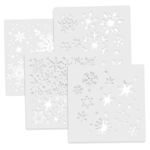 DOITOOL 4 Stück Teiliges Schneeflocken Malschablonen aus Kunststoff Wiederverwendbare DIY Drawing Templates für Wandkunst Bastelvorlagen Dekorative Graffiti Schablonen Weihnachten DOITOOL 4 Stück Teiliges Schneeflocken Malschablonen aus Kunststoff Wiederverwendbare DIY Drawing Templates für Wandkunst Bastelvorlagen Dekorative Graffiti Schablonen Weihnachten von DOITOOL