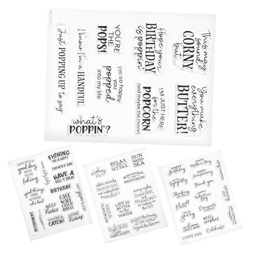DOITOOL 4 Stück Teiliges Transparente für Geburtstag DIY Kartenherstellung Motivationsmotive Langlebige Einfach zu Handhabende Stanzschablonen für Scrapbooking Journaling und von DOITOOL