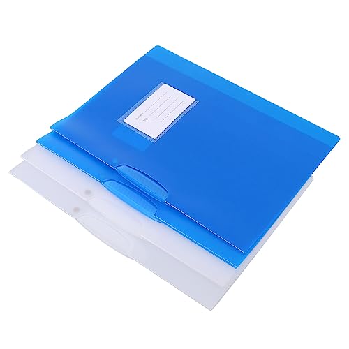 DOITOOL 4 Stück Teiliges Transparentes Rotations Ordnerset mit Zugstangen Praktische Dokumentenmappe für Büro und Schule Frische Farben Blau Transparent von DOITOOL