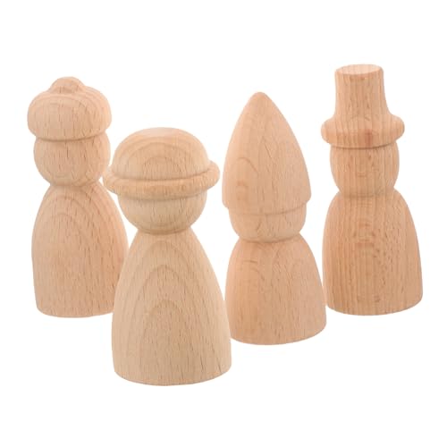 DOITOOL 4 Stück Teiliges Unbemalte Holzpuppen Diy Holzfiguren für Basteln Unvollendete Holzpuppen zum Bemalen für Kinderhandwerk und Persönliche DOITOOL 4 Stück Teiliges Unbemalte Holzpuppen Diy Holzfiguren für Basteln Unvollendete Holzpuppen zum Bemalen für Kinderhandwerk und Persönliche von DOITOOL