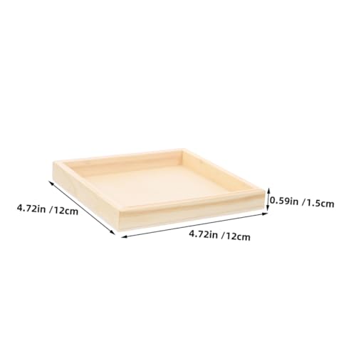 DOITOOL 4 Stück Teiliges aus Robusten Holztabletts Quadratische Ablageschalen zur Aufbewahrung von Bausteinen und Puzzles Leichter Organizer für Holzspielzeug Platzsparend und Langlebig von DOITOOL