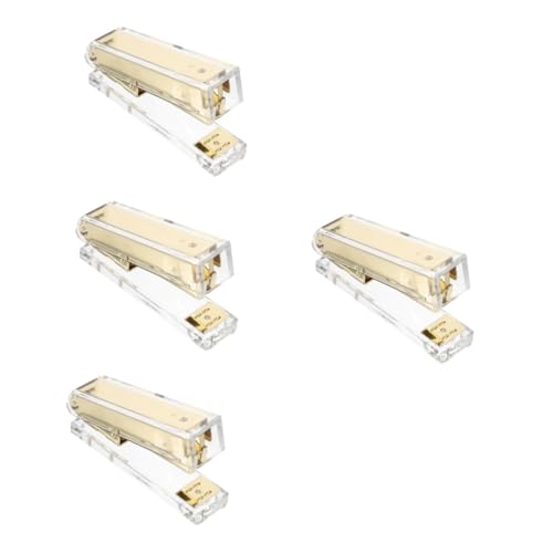 DOITOOL 4 Stück Transparenter Acryl Heftgerät für Schreibtisch Professioneller Handhefter Büroaccessoire für Schule und Zuhause Stilvolles Design von DOITOOL
