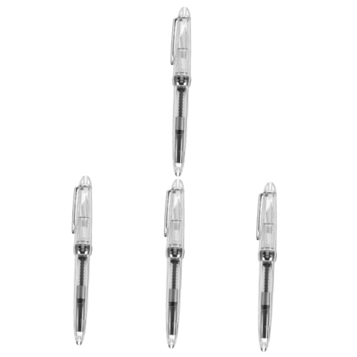 DOITOOL 4 Stück Transparenter Füller mit Tintenabsorber Schreibfüller für Schule Büro und Kreative Anwendungen Stilvoller Tragbarer Füllfederhalter für Frauen und Männer von DOITOOL