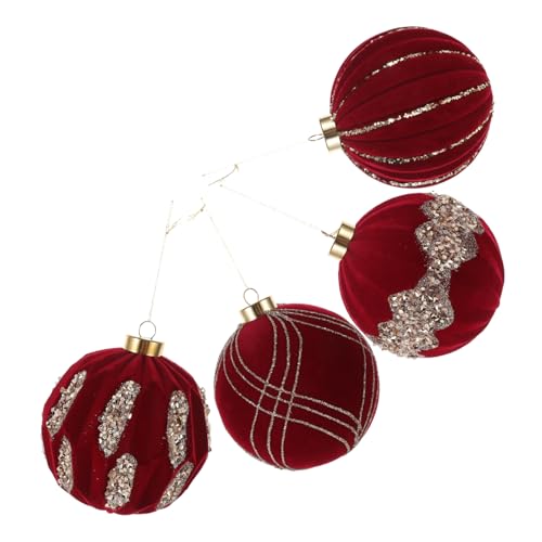 DOITOOL 4 Stück Velours Weihnachtsbaum Ornamente Rote Glitzer Kugeln für Festliche Dekoration Shatterproof Hängende Baumschmuck für DIY Bastelideen und Feiertagsfeiern DOITOOL 4 Stück Velours Weihnachtsbaum Ornamente Rote Glitzer Kugeln für Festliche Dekoration Shatterproof Hängende Baumschmuck für DIY Bastelideen und Feiertagsfeiern von DOITOOL