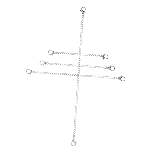 DOITOOL 4 Stück Verlängerungskette aus Legierung für Halskette Verlängerungskette edelsteine schmucksteine Armbinde kette silber stylische Verlängerungsketten Kettenverlängerungen Metall von DOITOOL