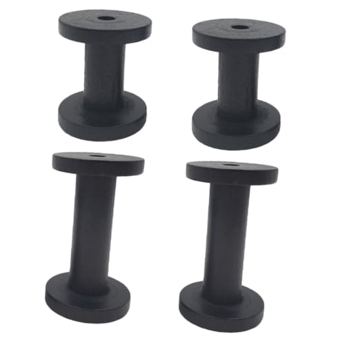 DOITOOL 4 Stück Vintage Holzspulen für Handarbeiten Leere Garnspulen Massiver Eiche für Diy Nähprojekte und Kreative Bastelideen Robust und Künstlerisch Gestaltet von DOITOOL