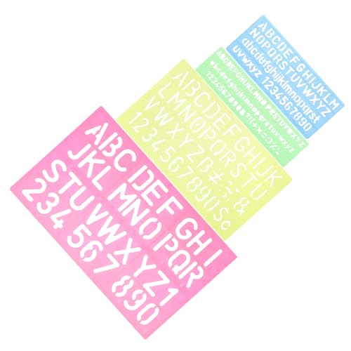 DOITOOL 4 Stück Vorlage für Zahlenbuchstaben nummeriert Brief Schreiben klein Planke Nachzeichnungsschablonen Schablonennummern Alphabet-Trace-Board Alphabetverfolgung Zeichenbrett Plastik von DOITOOL