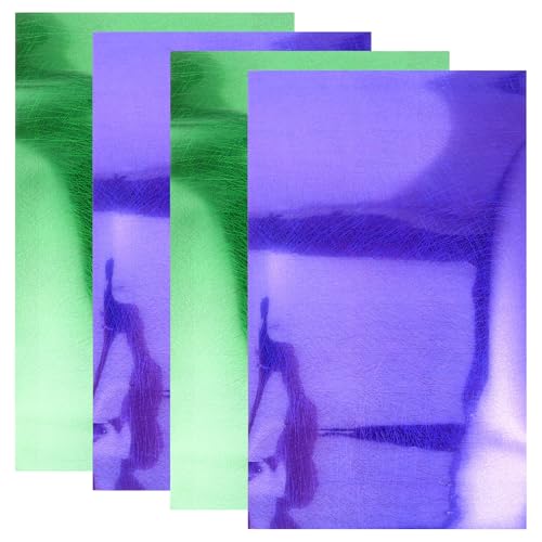 DOITOOL 4 Stück Wärmeübertragungs-Vinyl, das im Dunkeln leuchtet – leuchtende Sublimationsblätter, bedruckbar für T-Shirts, DIY-Projekte, Taschen, Druckmaterial (Grün Blau) von DOITOOL