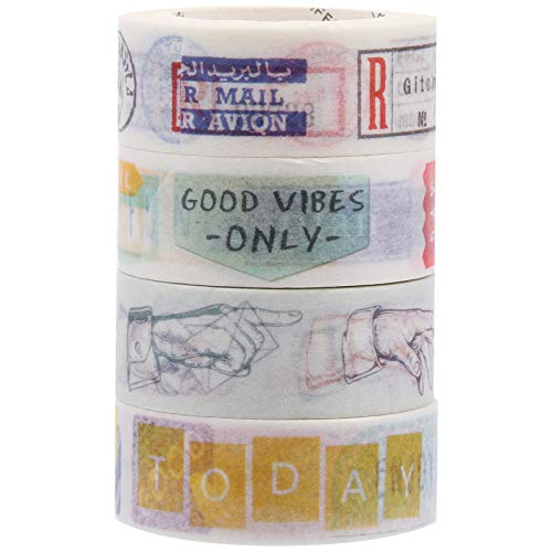 DOITOOL 4 Stück Washi Klebebänder Diy Dekorative Tape für Scrapbooking Basteln und Journaling Tearable und Selbstklebend Gemischte Stile DOITOOL 4 Stück Washi Klebebänder Diy Dekorative Tape für Scrapbooking Basteln und Journaling Tearable und Selbstklebend Gemischte Stile von DOITOOL