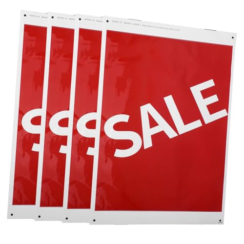 DOITOOL 4 Stück Wasserdichte Verkaufsschilder Selbstklebend Fenster Wand Aufkleber für Einzelhandel Werbeaufsteller Indoor Outdoor Flexibel Leicht Entfernbar von DOITOOL