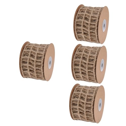 DOITOOL 4 Stück Weihnachtliches Juteband mit Draht Lagig Fach Geflecht Dekoratives Geschenkband für DIY Blumenverpackung Basteln Party und Heimdekoration DOITOOL 4 Stück Weihnachtliches Juteband mit Draht Lagig Fach Geflecht Dekoratives Geschenkband für DIY Blumenverpackung Basteln Party und Heimdekoration von DOITOOL