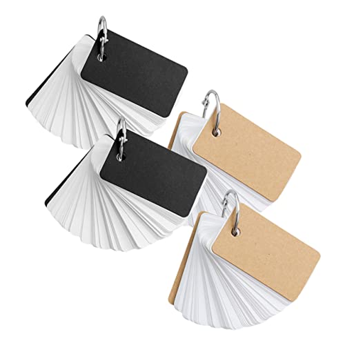 DOITOOL 4 Stück Word Book Memory Card Karten Leer Flashcard Einfache Karten Schmucklos Leere Karteikarten Lernkarten Zum Sprachenlernen Kleine Leere Karten Papier von DOITOOL