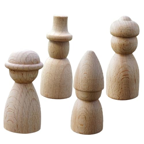 DOITOOL 4 Stück dekorative Puppe holzspielzeug dekoring weihnachten Holzspielzeug für Leute zum Malen aufstecken Anbindung Mikro-Landschaftspuppendekor Peg-Puppen hölzern DOITOOL 4 Stück dekorative Puppe holzspielzeug dekoring weihnachten Holzspielzeug für Leute zum Malen aufstecken Anbindung Mikro-Landschaftspuppendekor Peg-Puppen hölzern von DOITOOL