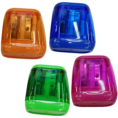 DOITOOL 4 Teiliger Bleistiftspitzer Zeichenstiftspitzer Handspitzer Großpackung Klassenzimmer Farbe Tragbare Handspitzer Kleine Schüler Manuelle Schülerbedarf von DOITOOL