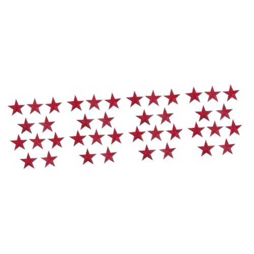 DOITOOL 40 Stck. Kleine Rote Fünfzackige Stern Aufnäher Stickflecken zum Aufbügeln DIY Patch für Kleidung T Shirt Jeans Rock Dekoration Reparatur Zubehör von DOITOOL