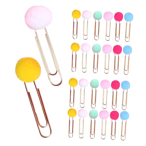 DOITOOL 40 Stück Bunte Metall Büroklammern mit Farbigen Pompons Robuste Dekorative Lesezeichenclips für Sicheres Halten von Dokumenten für Schule Büro und Kreative Organisation DOITOOL 40 Stück Bunte Metall Büroklammern mit Farbigen Pompons Robuste Dekorative Lesezeichenclips für Sicheres Halten von Dokumenten für Schule Büro und Kreative Organisation von DOITOOL