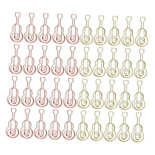 DOITOOL 40 Stück Gitarren-Büroklammer Musikbuchclip Klassenzimmer müssen haben große Bindeklammern Mini -Papierclips Miniklammern für Papier Massenpapierclips Lehrer müssen haben Metall von DOITOOL