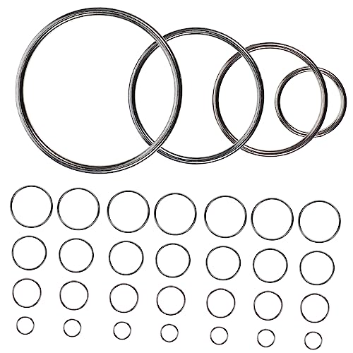 DOITOOL 40 Stück Heavy Duty O Ringe Vielseitige Metallringe für DIY Projekte Taschenriemen Schlüssel und Mehr Durchmesser von DOITOOL