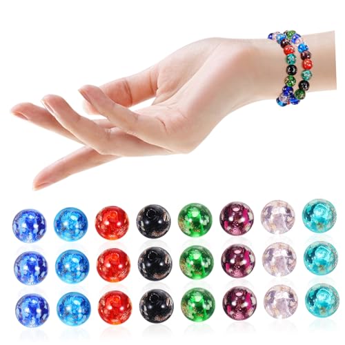DOITOOL 40 Stück Leuchtende Glasperlen bastelzeug bangles glow Perlen für Schmuckhersteller Armbandherstellungsset Tonperlen Perlen für die Schmuckherstellung im Dunkeln leuchtende Perlen von DOITOOL