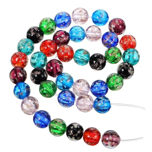 DOITOOL 40 Stück Leuchtende Glasperlen facettiert Lieferungen runde Perlen mit Loch dunkle Perlen bastelzeug bangles armreifen kügelchen schmuck Perlen für Armbänder Perlen-Anhänger von DOITOOL