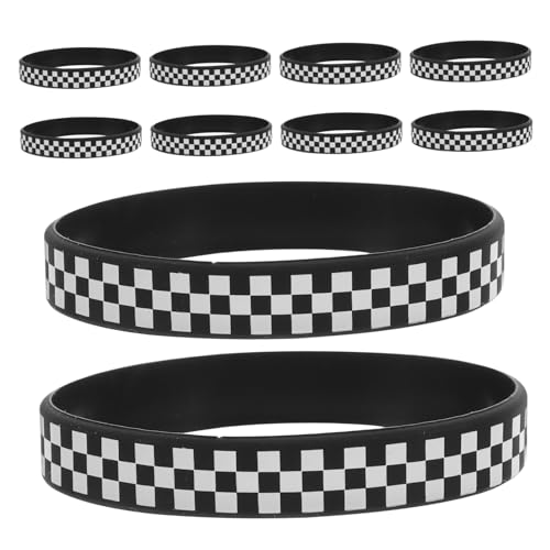 DOITOOL 40 Stück Schwarz -weißes Plaidarmband Tanzarmbänder Silikonarmband Gummiarmbänder mit Rennflagge Armbänder für Veranstaltungen Geburtstagsarmband Festivalarmbänder Kieselgel DOITOOL 40 Stück Schwarz -weißes Plaidarmband Tanzarmbänder Silikonarmband Gummiarmbänder mit Rennflagge Armbänder für Veranstaltungen Geburtstagsarmband Festivalarmbänder Kieselgel von DOITOOL