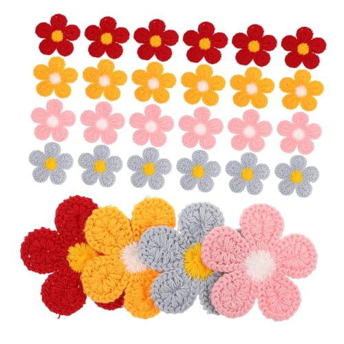 DOITOOL 40 Stück Teiliges Bestickte Blumenstoff Applikationen Langlebige Niedliche Nähausbesserung und DIY Verzierungen für Kleidung Rucksäcke Jacken und Handwerksprojekte von DOITOOL