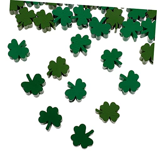 DOITOOL 40 Stück Vierblättriger Kleeblatt-schmuck Basteln Sie Lose Anhänger Lose Perlen Für Schmuck Loch Uv Form Kleeblätter Handwerk Schüttgut Party Drinnen Holz Green von DOITOOL