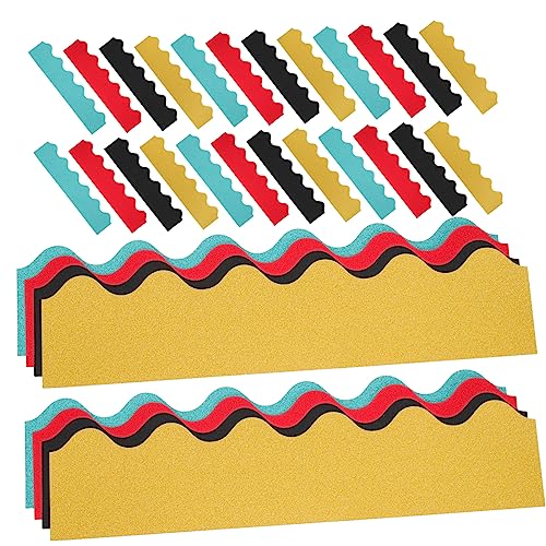 DOITOOL 40 Stück Wellenförmiges Glitzer Bordpapier Dekorative Randgestaltung für Klassenzimmer und Zuhause Abnehmbar in Blau Grün Rot und Gold für Bastelprojekte und Partys DOITOOL 40 Stück Wellenförmiges Glitzer Bordpapier Dekorative Randgestaltung für Klassenzimmer und Zuhause Abnehmbar in Blau Grün Rot und Gold für Bastelprojekte und Partys von DOITOOL