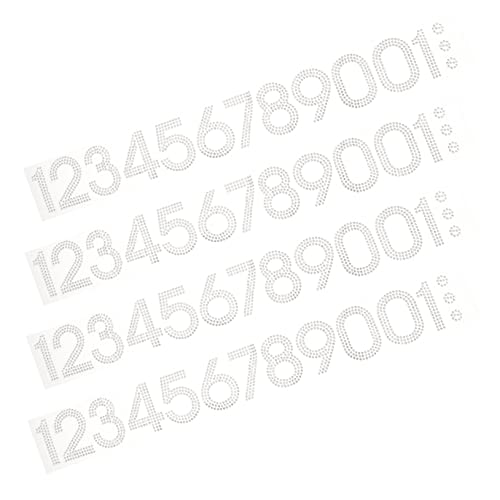 DOITOOL 40 Stück dekorativer Aufnäher Kleiderflicken für Löcher selbstklebender Stoff Nähen Sie Strass-Patches Flicken für Kleidung nummer kleidung patch Number Eisenfleck Strasssteine von DOITOOL